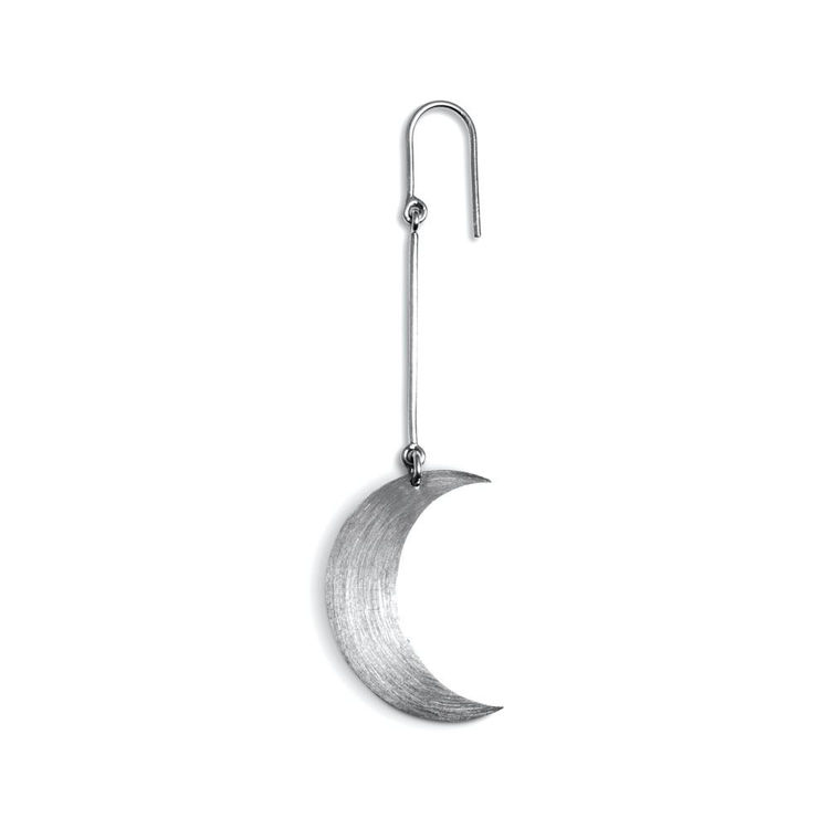 Half moon earring sølv