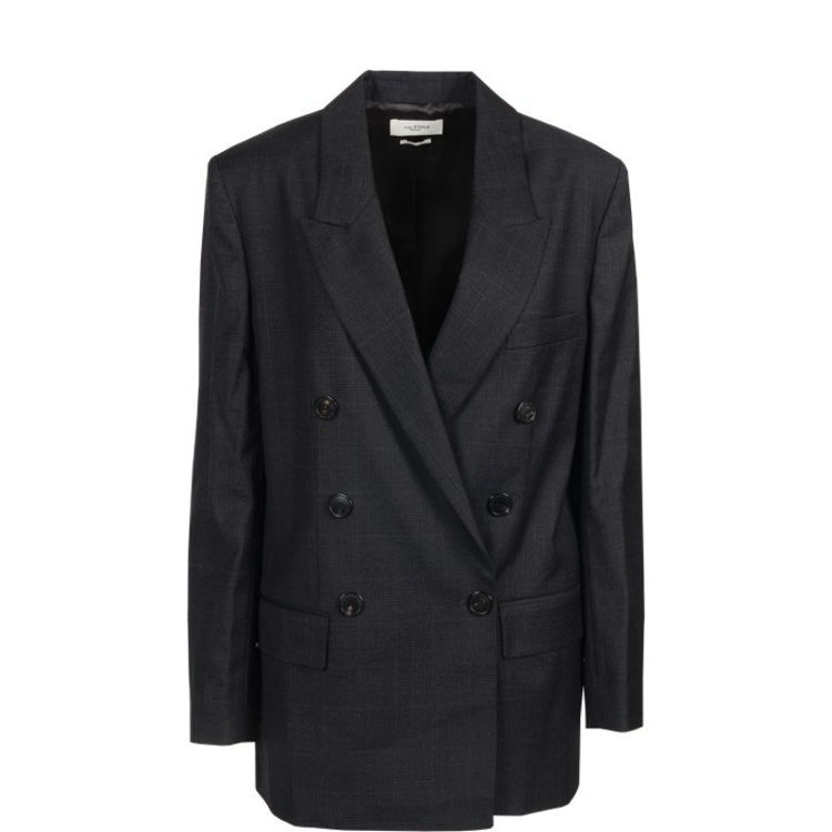 Frank Worthley Måltid Enrich Isabel Marant Etoilé Noleagan check suit jacket. Habitjakke dobbelt radet i  diskret tern ecru eller antrazit 4399,- online hos Milium