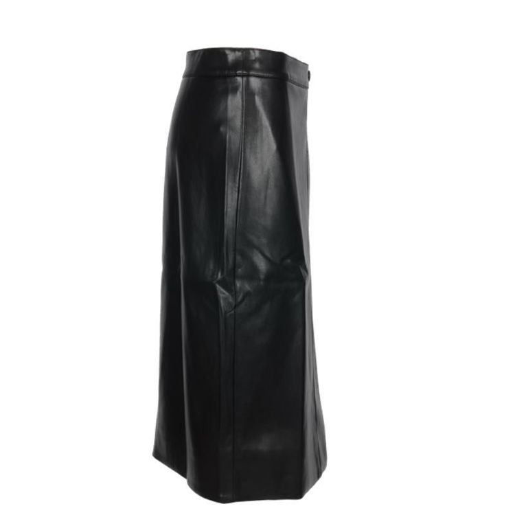 Faux leather wrap skirt