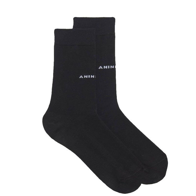 Bing Elliot 3 pack socks. Sorte strømper med logo 3 pak online hos Milium