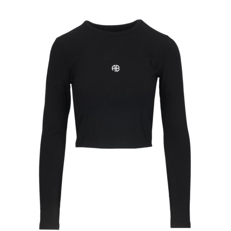 Anine Bing Sport Roxie cropped performance top sort online hos Milium