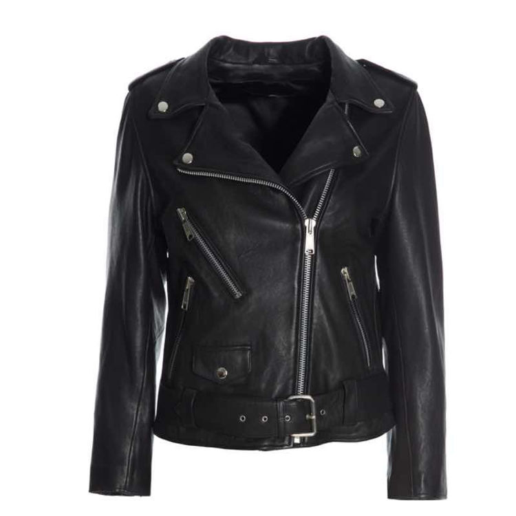 Husk kjole Opdage Raiine Mitchell leather biker jacket. Biker læderjakke i lækreste  lammeskind sort online hos Milium.