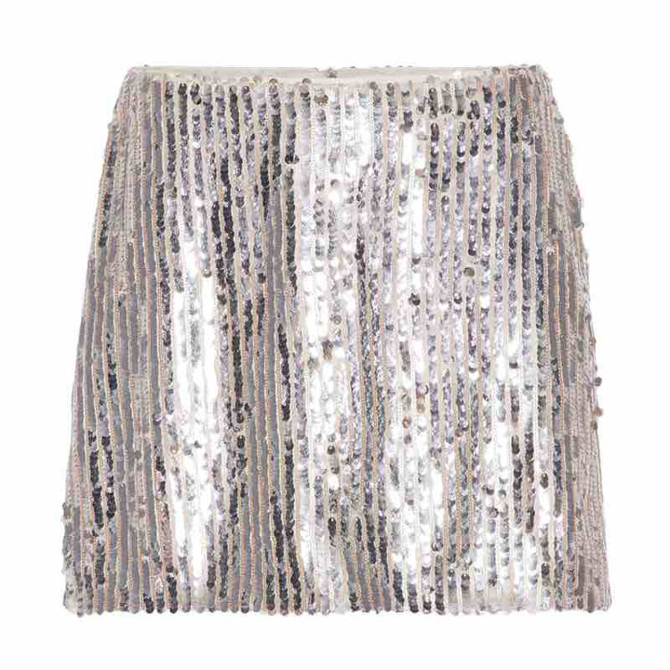 Rotate Birger Christensen mini skirt. Sølv paillet nederdel