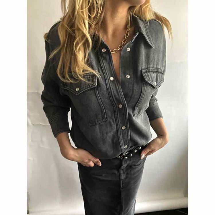 Isabel Marant Etoilé Tahis denim shirt. Klassisk fit denim skjorte i en loycell kvalitet