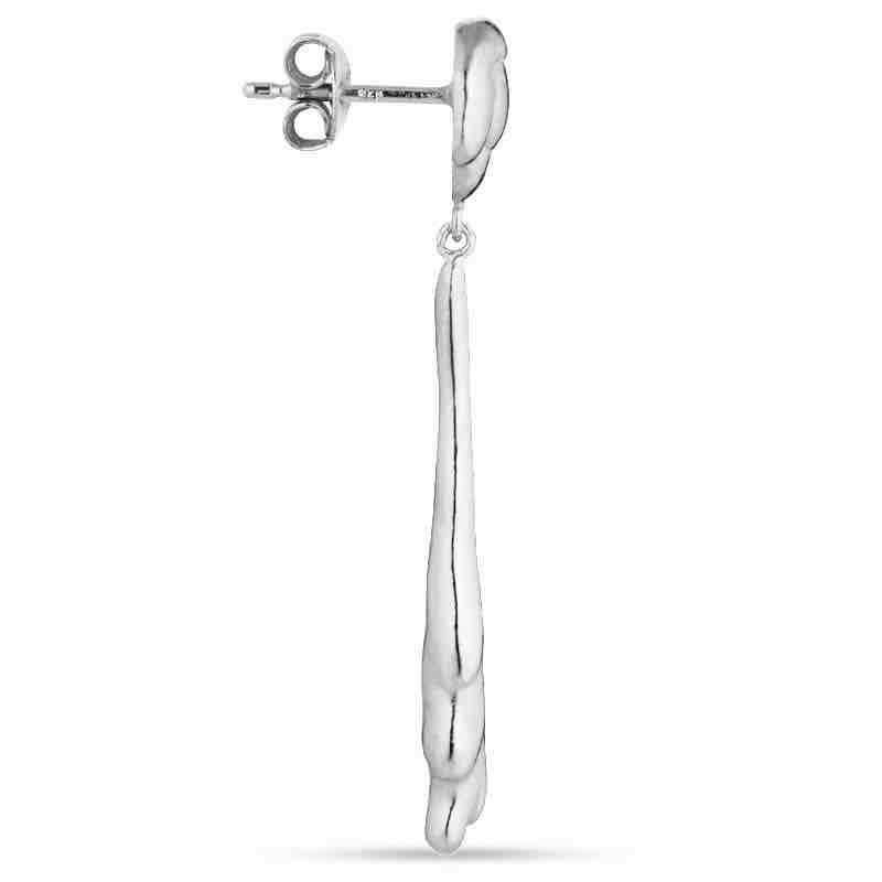 Jane Kønig Drippy drop pendant silver. Ørestikker med drippy pendant i