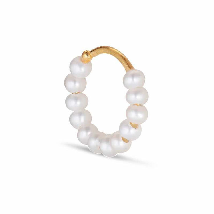 row pearl twist earring gold