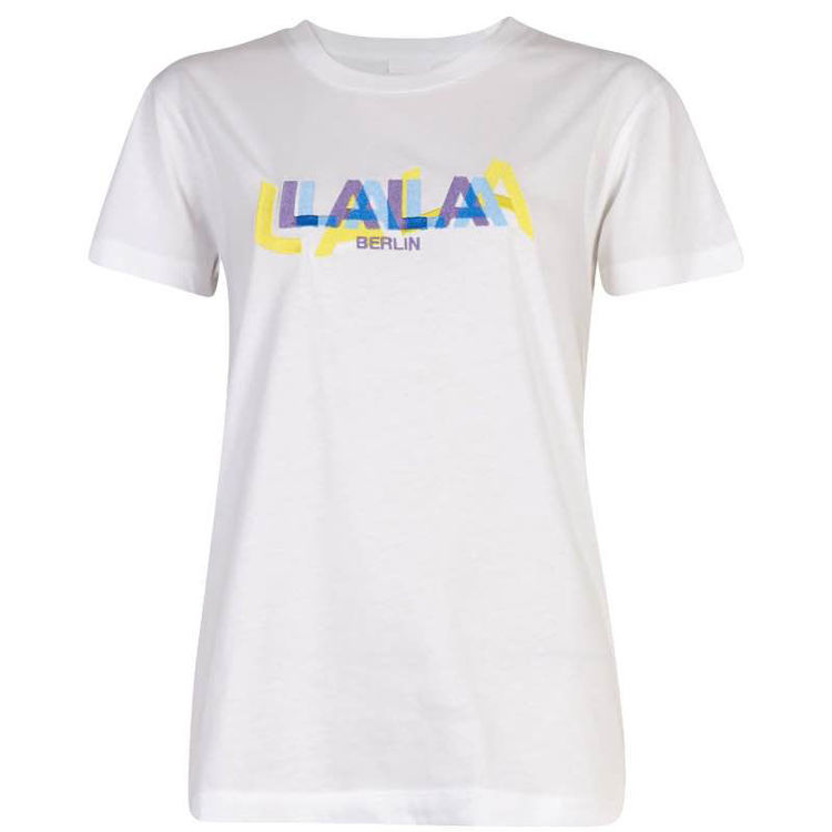 Polar Pilgrim defekt Lala Berlin Cara tee. Classic relaxed t-shirt med Lala pop logo print