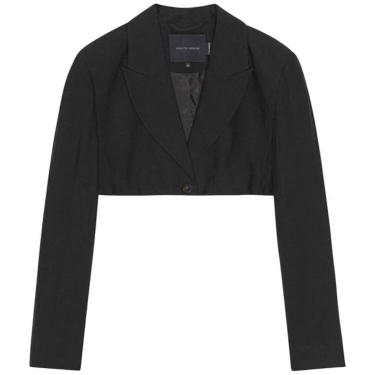 kort blazer hør