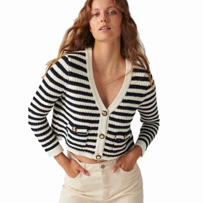 stribet cardigan