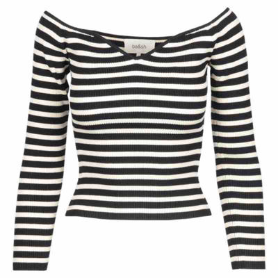 stribet bluse off shoulder