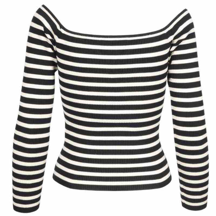 stribet bluse off shoulder