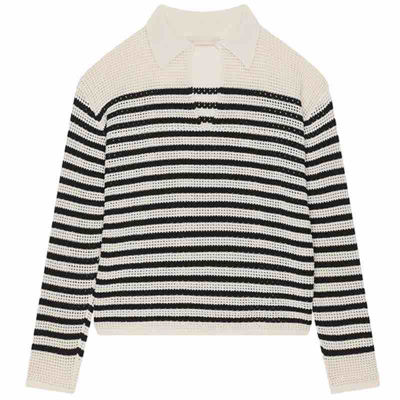 stribet strik bluse