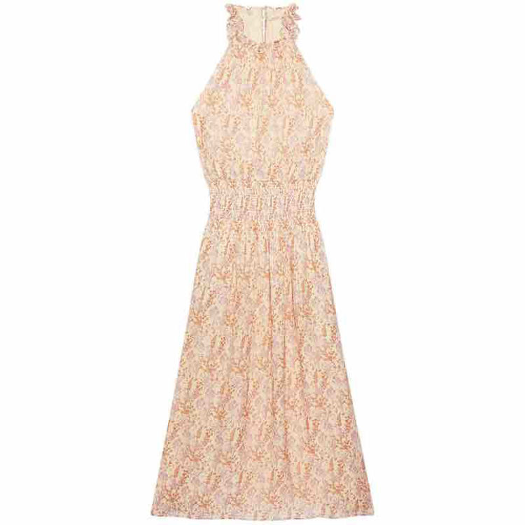 lang blomstret kjole silk