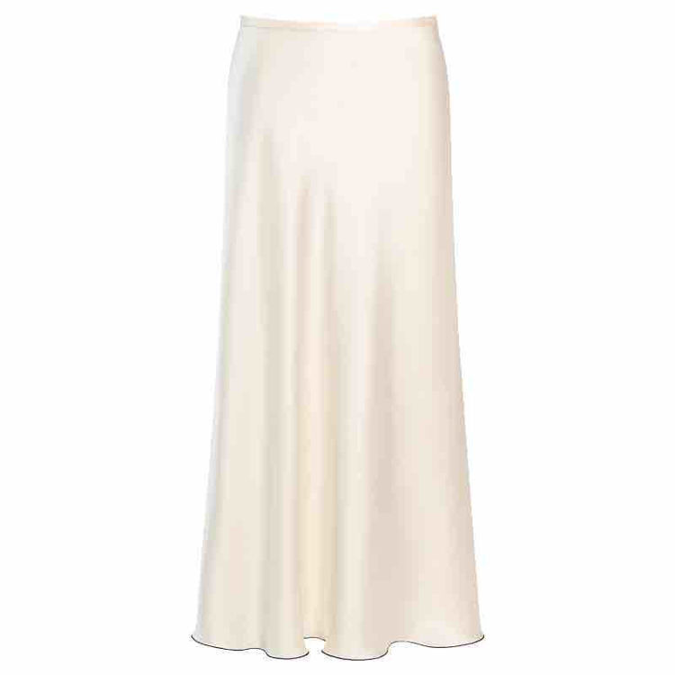 Ambient hjælper hensynsløs Hanne Bloch satin maxi skirt. Satin nederdel lemon eller creme