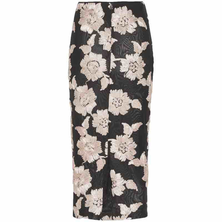 flower mesh midi skirt