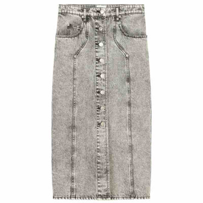 denim skirt m. knapper