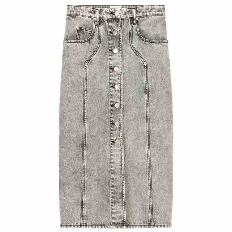 denim skirt m. knapper