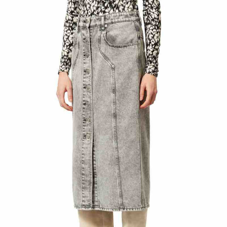 denim skirt m. knapper