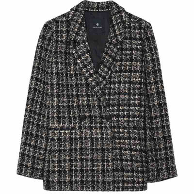 blazer tweed black and tan