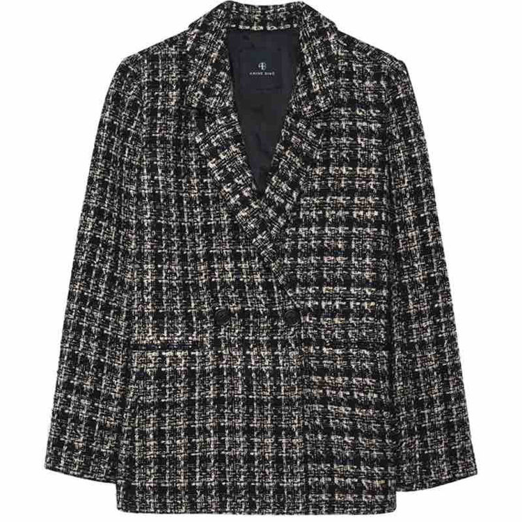 blazer tweed black and tan