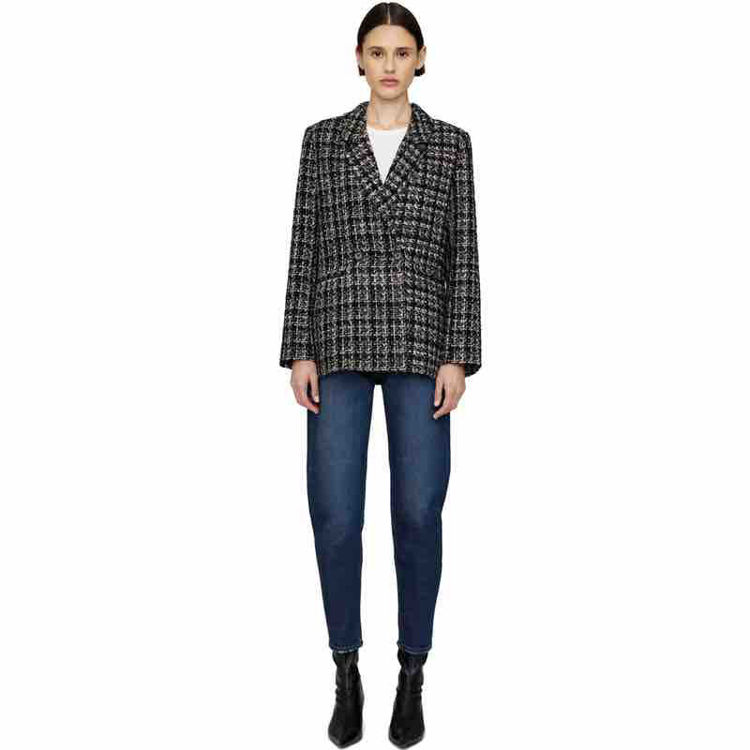 blazer tweed black and tan
