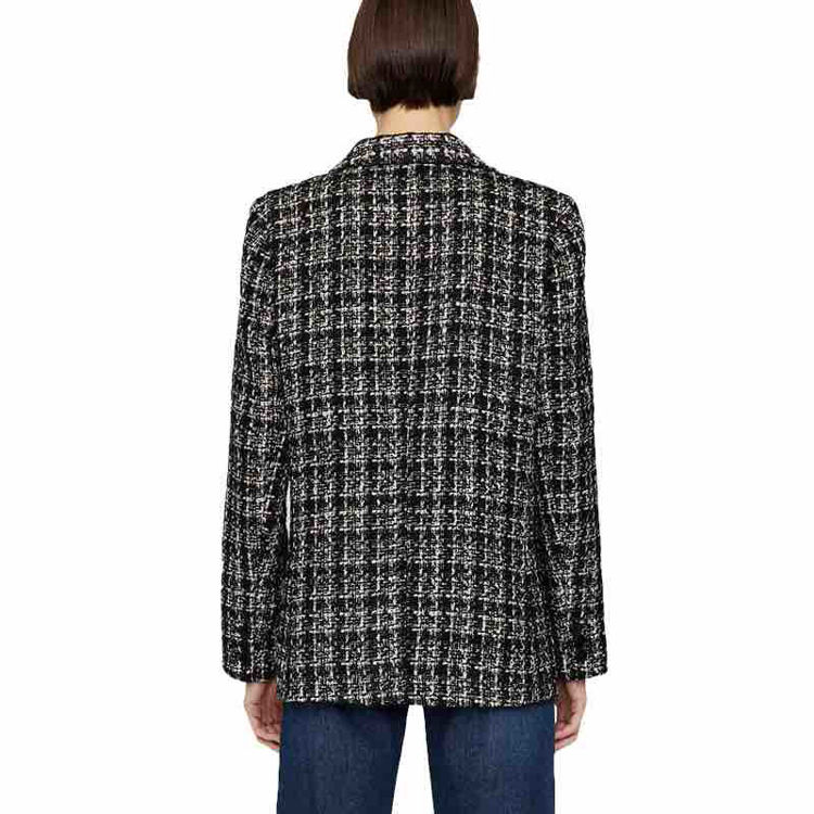 blazer tweed black and tan