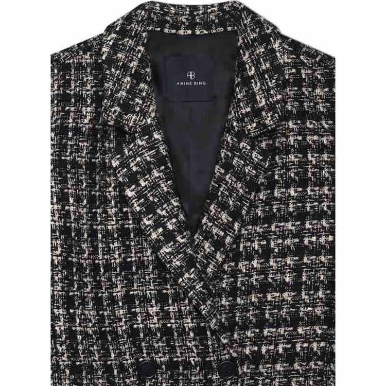 blazer tweed black and tan