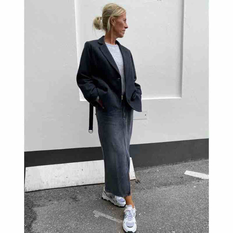 uld blazer med bindebånd