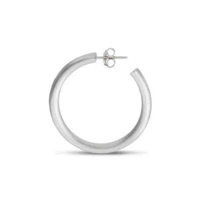 slender hoop silver