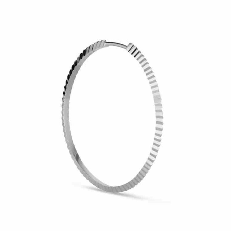 midi hoop reflection silver