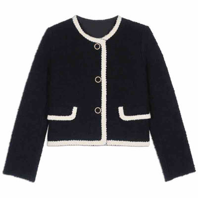 jakke med boucle trim