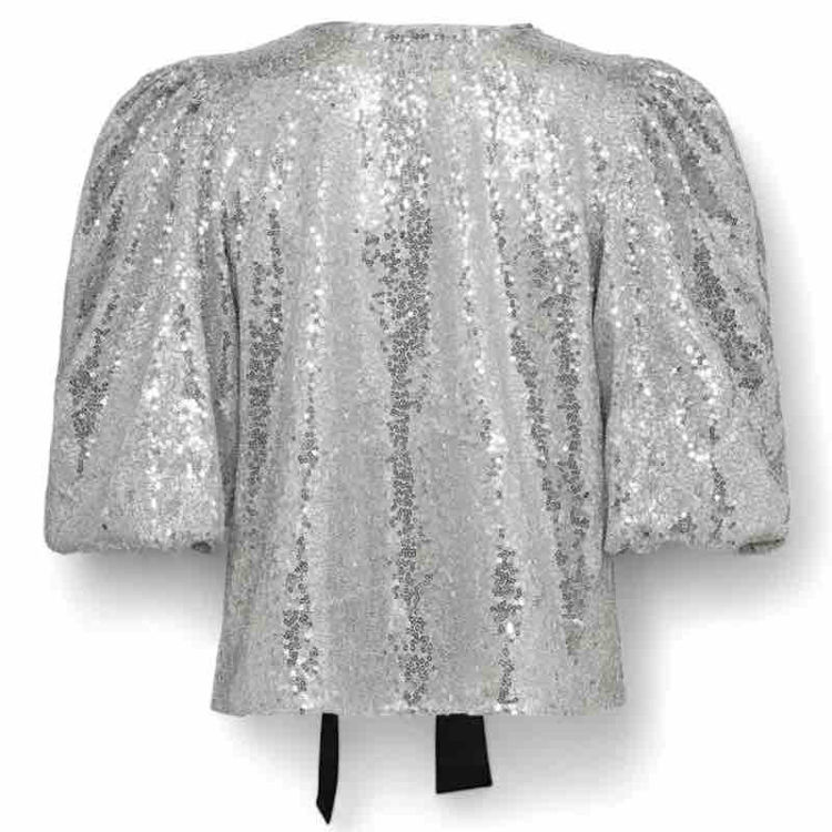 sequin bow bluse
