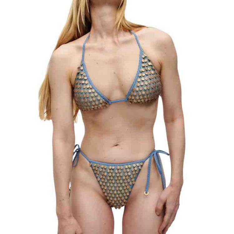 pom pom triangle bikini