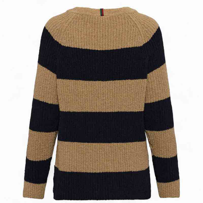 Redgreen Woman Kimberly Strik Sk n Sort Og Camel Stribet Strik I