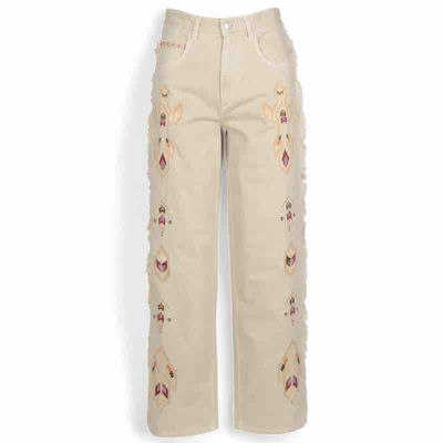 jeans med broderi