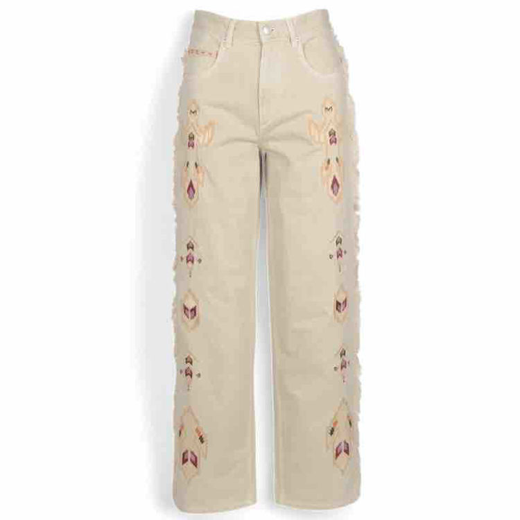jeans med broderi