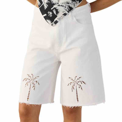 mid denim short