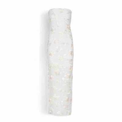 flower mesh tube long dress