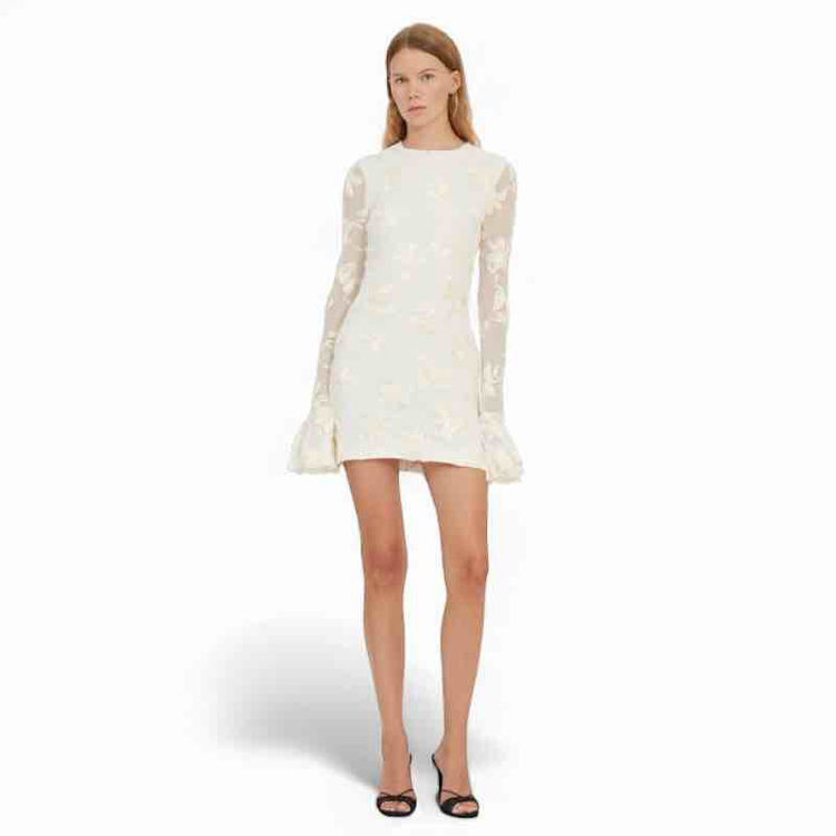 flower mesh mini dress