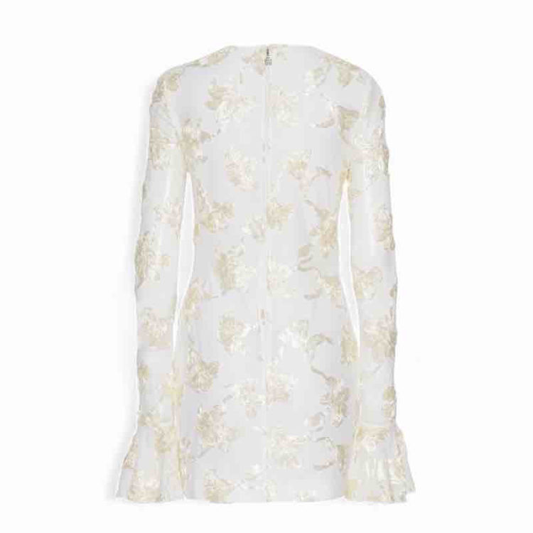 flower mesh mini dress