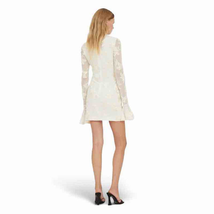 flower mesh mini dress