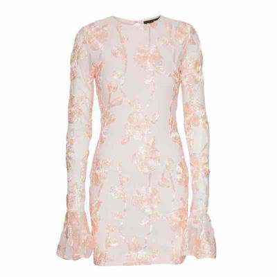 flower mesh mini dress