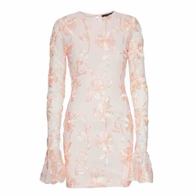 flower mesh mini dress