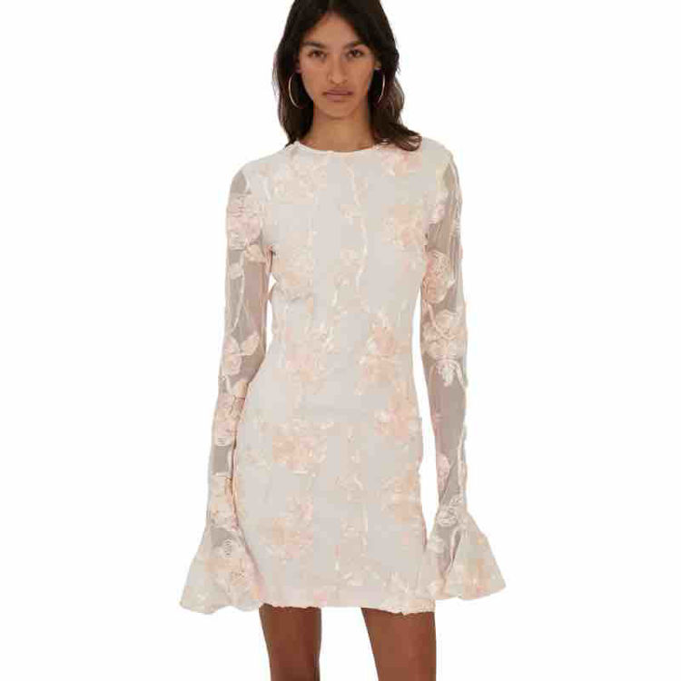 flower mesh mini dress