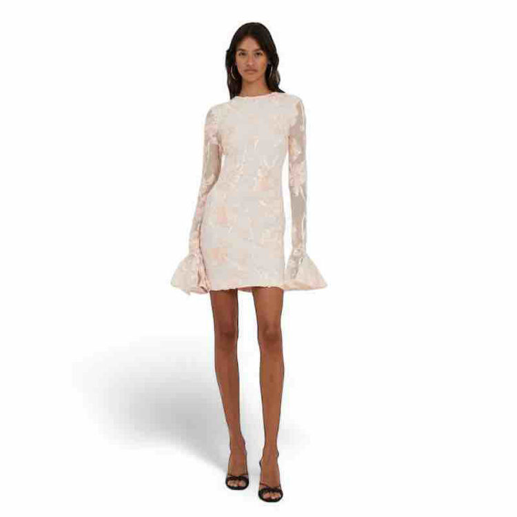 flower mesh mini dress
