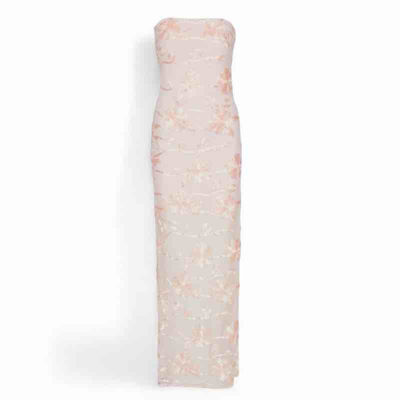 flower mesh tube dress