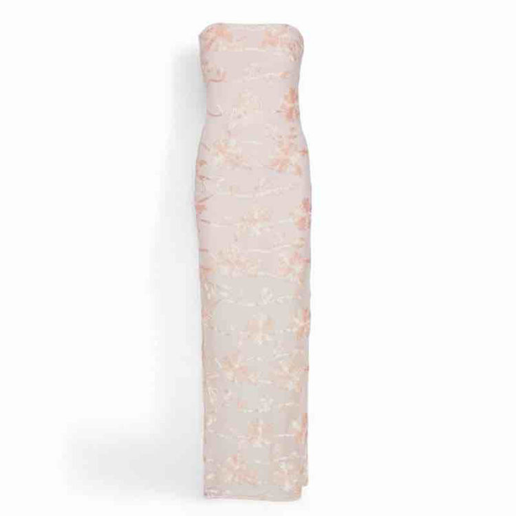 flower mesh tube dress