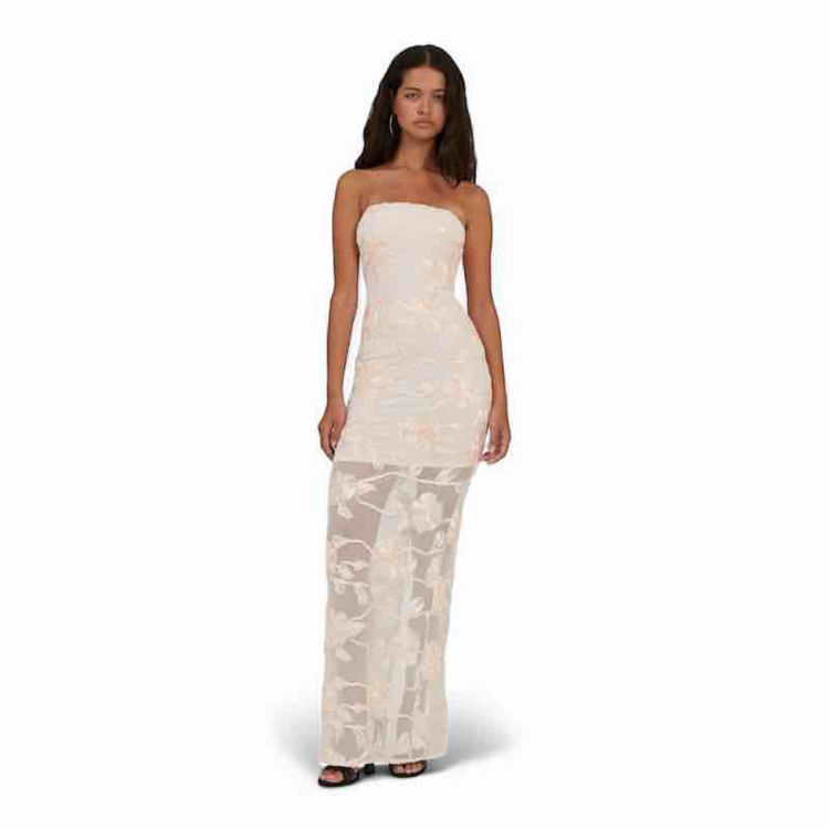 flower mesh tube dress