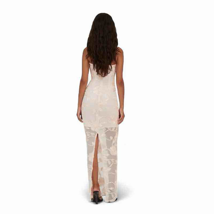 flower mesh tube dress