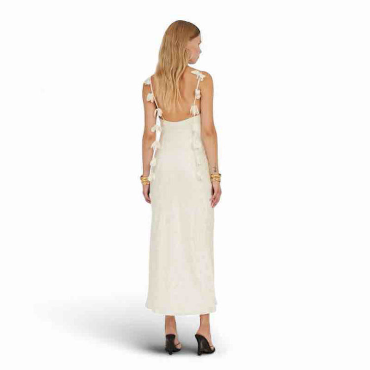 satin midi dress flower